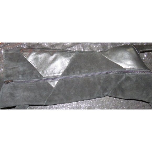 Antonia Melani Mixed Italian Suede and Leather Heeled Knee Boots size 10 - Picture 8 of 9